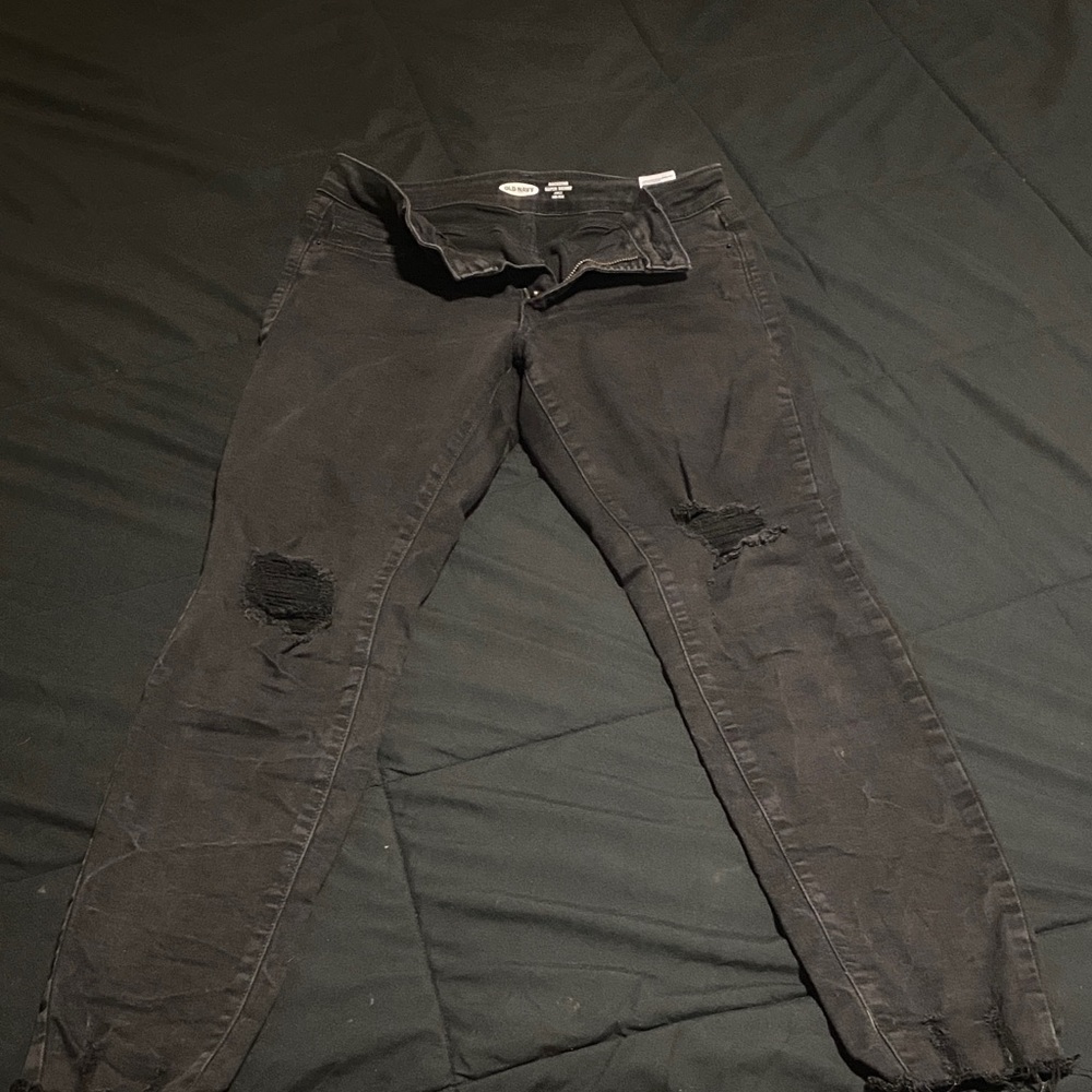 Old Navy Distressed Black Jeans